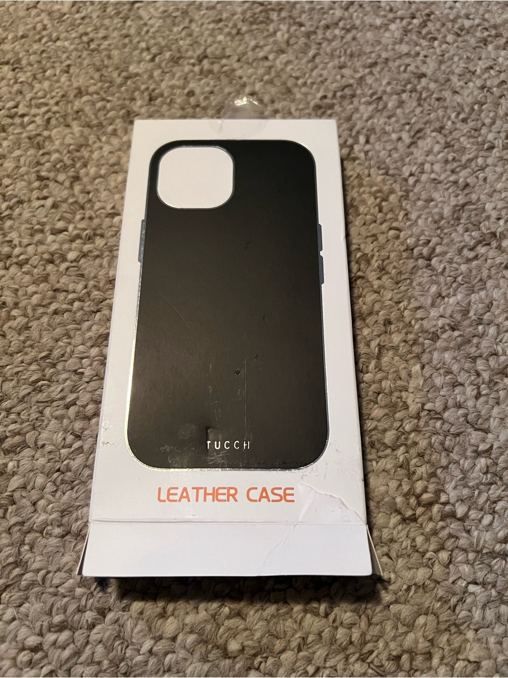 Black Leather Phone Case for iPhone 15 Plus- with magnetic wallet